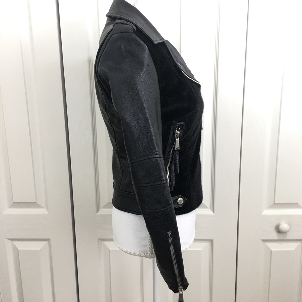 BCBGeneration Faux Leather/Fur  Moto Jacket - Picture 4 of 8
